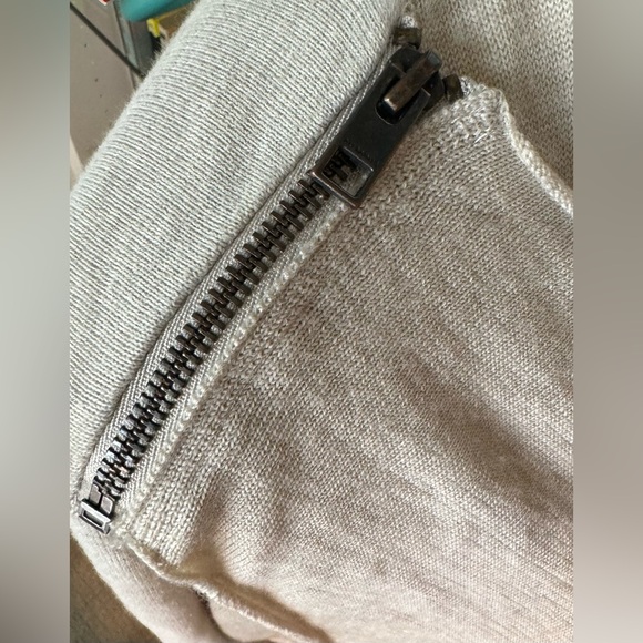 All Saints Drina Kandi Beige Knit Asymmetrical Cardigan Size 10 - Picture 5 of 7